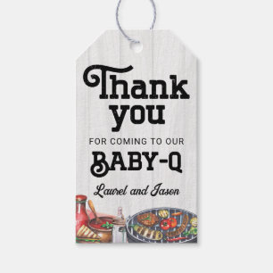 Étiquettes-cadeau BabyQ BBQ Merci de Baby shower rustique Favoriser