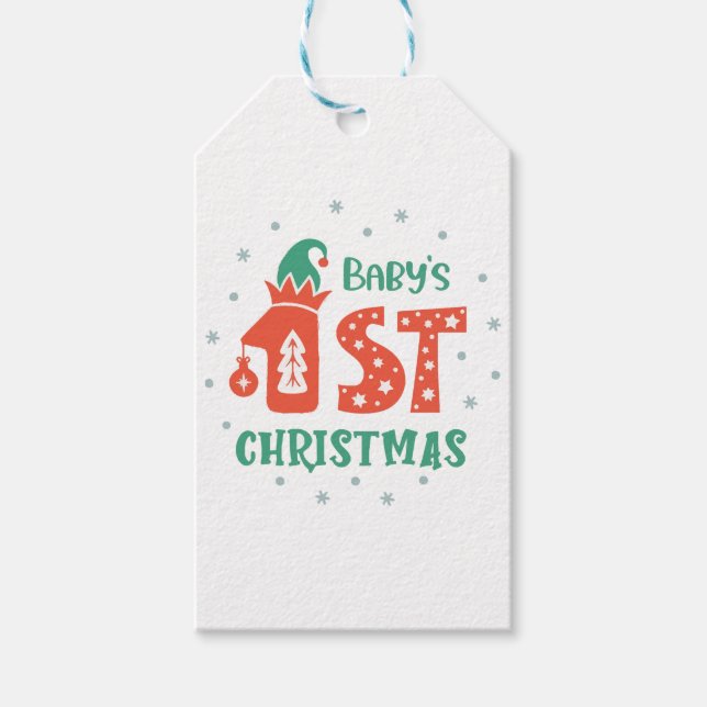 Étiquettes-cadeau Baby's First Christmas  (Devant)