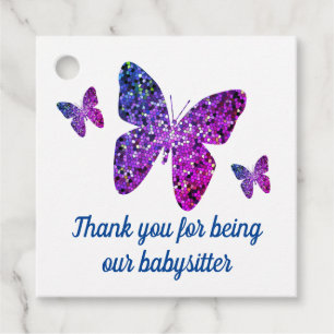 Étiquettes Cadeau Babysitter Appréciation Papillons Merci