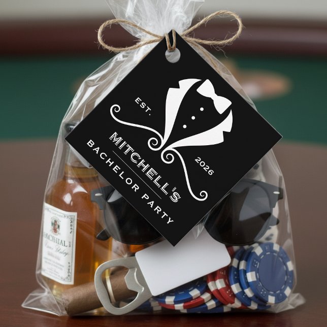 Étiquettes Cadeau Bachelor Party Tuxedo Suit Bowtie Black Wedding (Bachelor Party Tuxedo Suit Bowtie Black Wedding Favor Tags
)