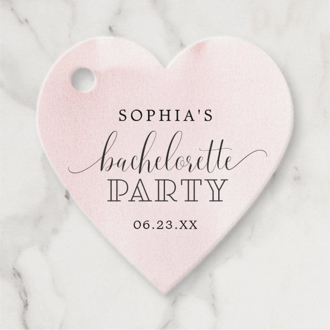 Étiquettes Cadeau Bachelorette Blush Fête Favoriser (Devant)