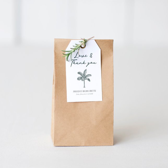 Étiquettes-cadeau Bachelorette de palmier coloré (Créateur téléchargé)