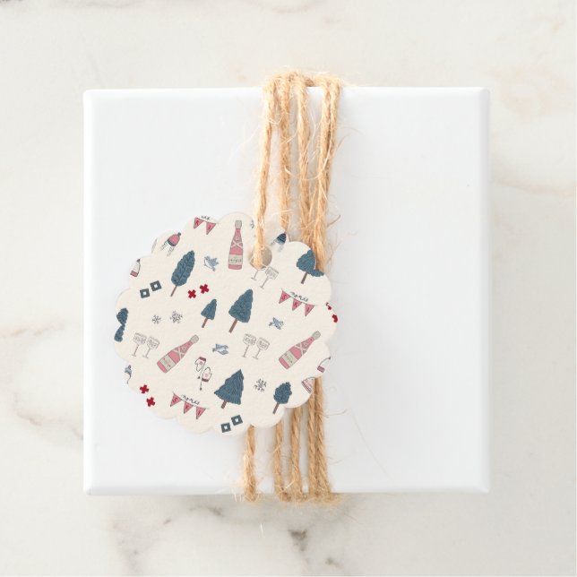 Étiquettes Cadeau Bachelorette de ski de fin de semaine Champagne Fa (En situation)