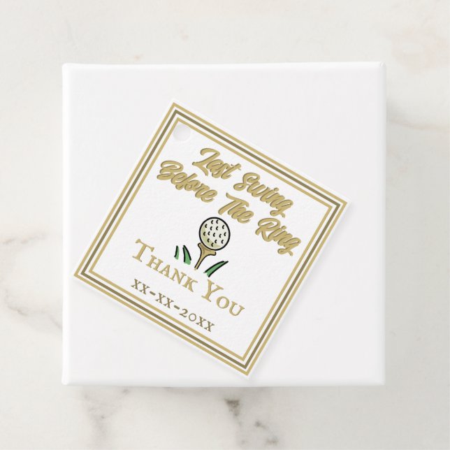 Étiquettes Cadeau Bachelorette Party, mariage White Gold (En situation)