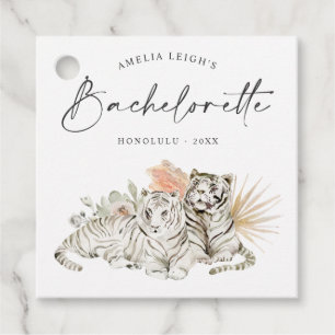 Étiquettes Cadeau Bachelorette Tropical Boho Tigers