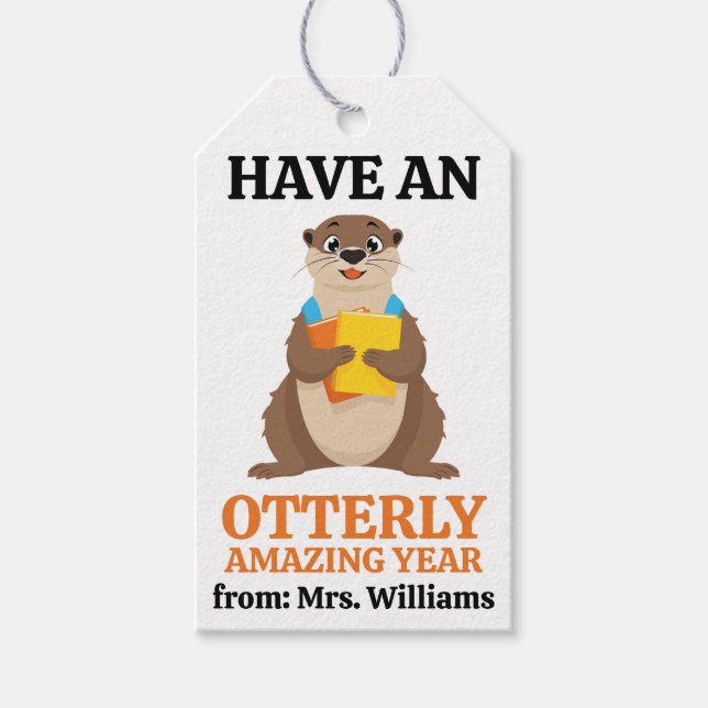 Étiquettes-cadeau Back to School Have an otterly amazing year Pun (Devant)
