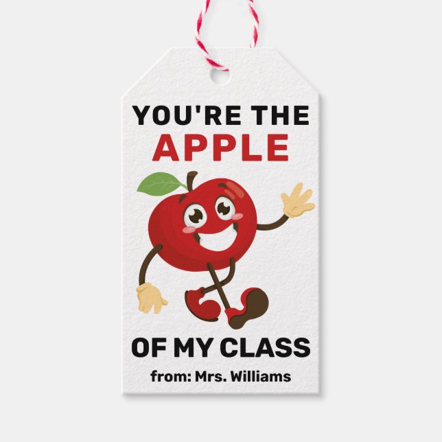 Étiquettes-cadeau Back to School You're the apple of my class (Devant)
