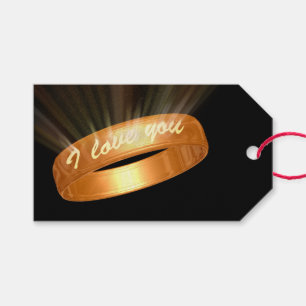 Étiquettes-cadeau Bague en or "Je t'aime"