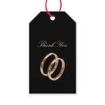 Bagues de mariage dorées de luxe noir Merci