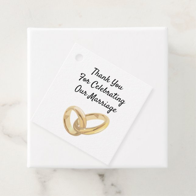 Étiquettes Cadeau Bagues de mariage personnalisées (En situation)