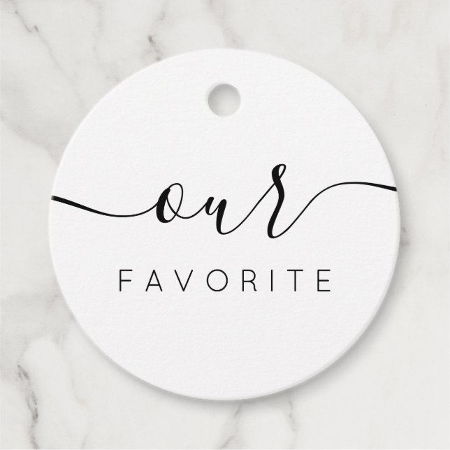 Étiquettes Cadeau Baguette de bienvenue du Mariage favori (Devant)