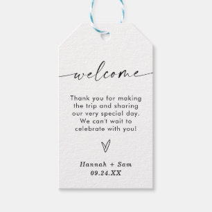 Étiquettes-cadeau Baguettes de bienvenue mariage Merci Favor Balis