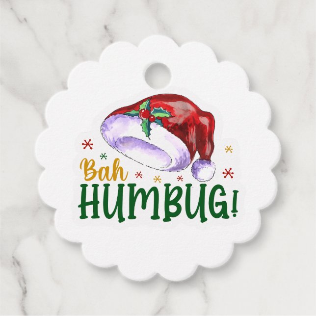 Étiquettes Cadeau Bah Humbug (Devant)