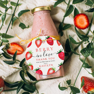 Étiquettes Cadeau Baie Amoureuse Fête de Mariage aux Fraises