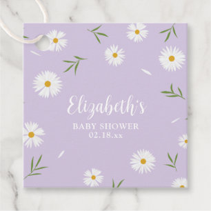 Étiquettes Cadeau Baies blanches Pastel Purple Baby shower minimalis
