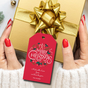 Étiquettes-cadeau Baies de houx de Noël Nourriture maison Cuisine de