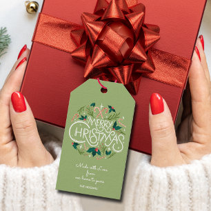 Étiquettes-cadeau Baies de houx de Noël Nourriture maison Cuisine de