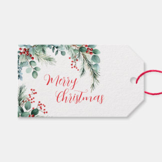 Étiquettes-cadeau Baies et Eucalyptus Noël
