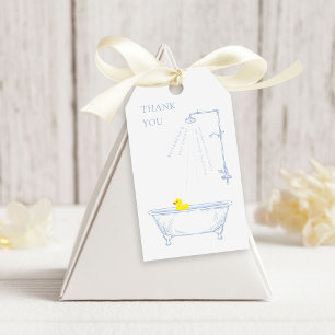 Étiquettes-cadeau Baignoire Baignoire Jaune Canard Baby shower Bienv