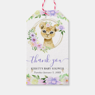 Étiquettes-cadeau Bain de bébé Fleur de jungle mignonne aquarelle Li