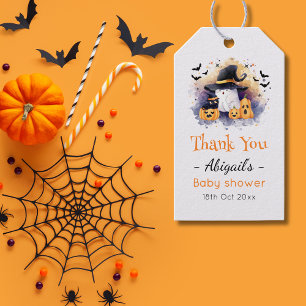 Étiquettes-cadeau Bain de bébé gothique fantôme aquarelle mignon