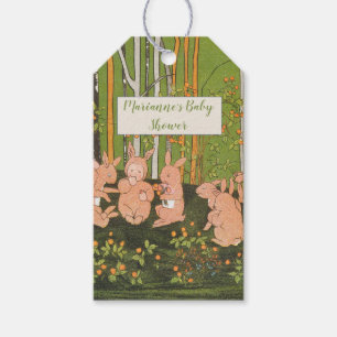 Étiquettes-cadeau Bain de bébé vintage lapin mignon enfants