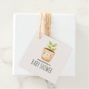 Étiquettes Cadeau Bain de couleur Baby Shower Petite Pousse
