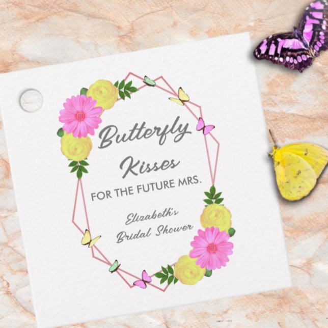 Étiquettes Cadeau Baisers de papillon pour la future Mme Shower de m (Créateur téléchargé)