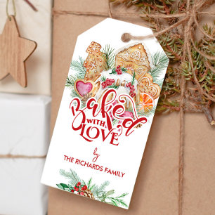 Étiquettes-cadeau Baked with Love Christmas Cookie Holiday Favor Tag