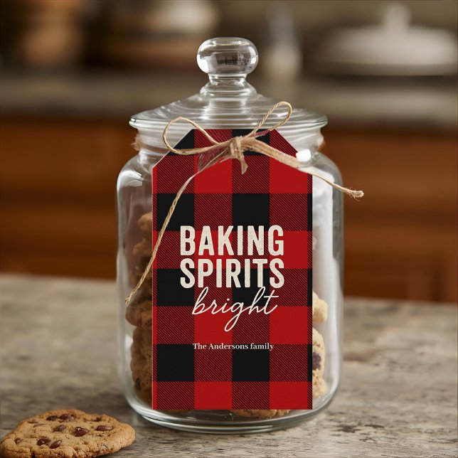 Étiquettes-cadeau Baking Spirits Bright Buffalo Plaid Christmas (Créateur téléchargé)
