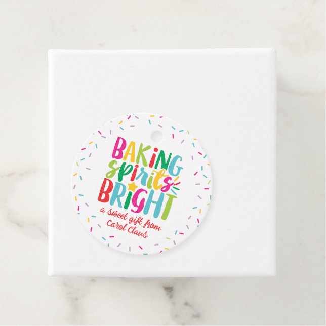 Étiquettes Cadeau Baking Spirits Bright Colorful Sprinkies Noël (En situation)