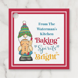 Étiquettes Cadeau Baking Spirits Bright Cookie Christmas Holiday Gi