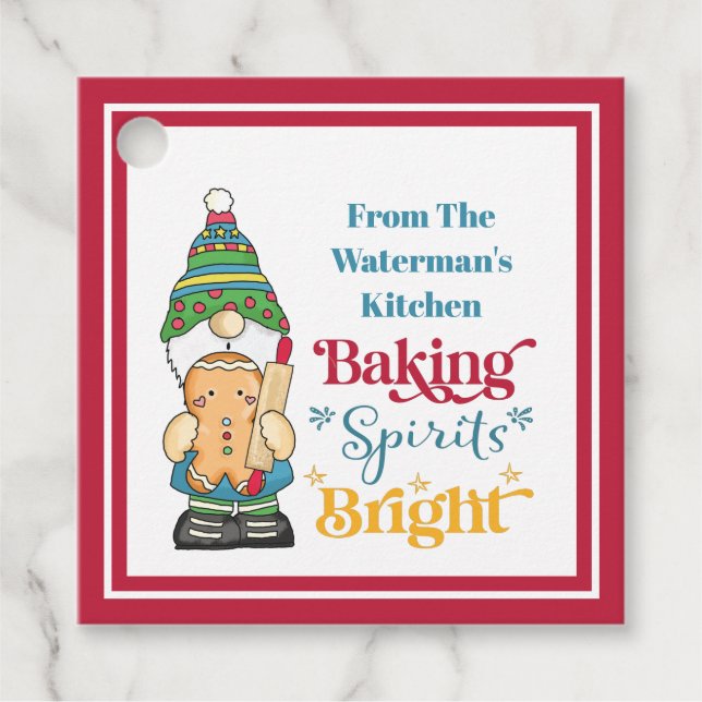 Étiquettes Cadeau Baking Spirits Bright Cookie Christmas Holiday Gi (Devant)