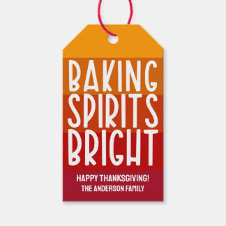 Étiquettes-cadeau Baking Spirits brillant Thanksgiving rayé