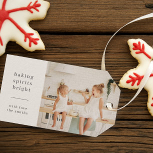 Étiquettes-cadeau Baking Spiritueux Fun Kids Photo Neutral