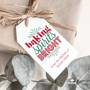 Étiquettes-cadeau Baking Spiritueux Vacances Rouge et Vert