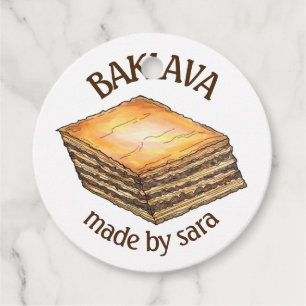 Étiquettes Cadeau Baklava Dessert Pâtisserie Grecque Boulangerie Fab