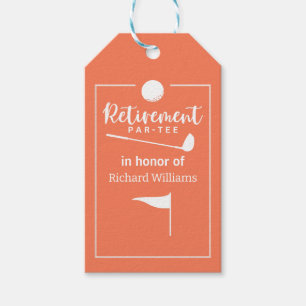 Étiquettes-cadeau Bal de golf de retraite Drapeau moderne