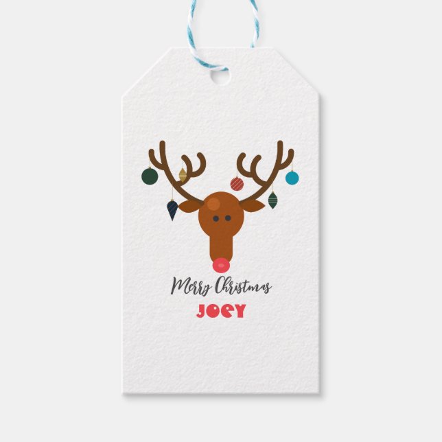 Étiquettes-cadeau Bal de Noël de Reindeer Whimser (Devant)