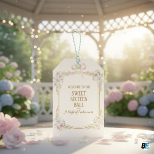 Étiquettes-cadeau Bal élégant aux fleurs pour Sweet Sixteen