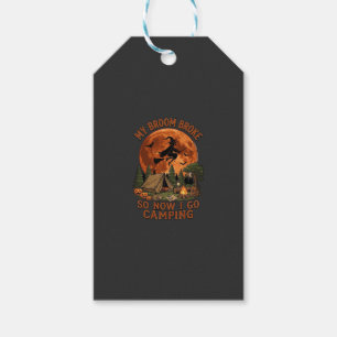 Étiquettes-cadeau Balai Casse Halloween Sorcière Camping Tente Feu d
