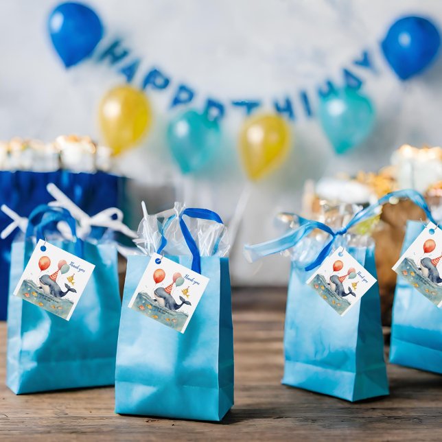 Étiquettes Cadeau Baleines faire un Merci d'anniversaire aux garçons (Créateur téléchargé)