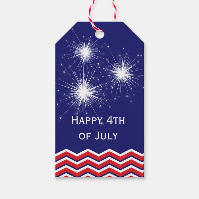 Étiquettes-cadeau Balise 4 juillet Sparkler 2 (Devant)