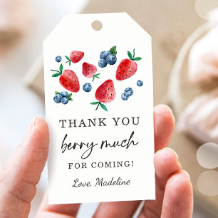 Étiquettes-cadeau Balise Anniversaire Fraise Bleu Berry Beaucoup Fav