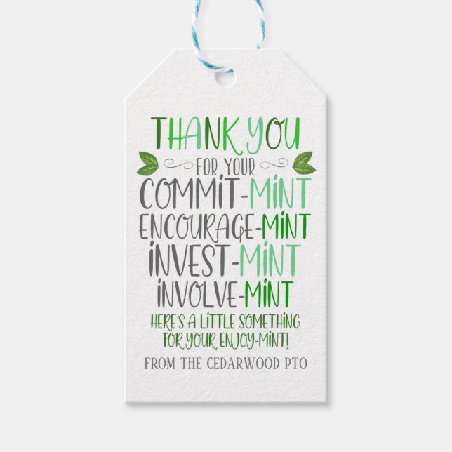 Étiquettes-cadeau Balise Appréciation de la monnaie Merci (Devant)