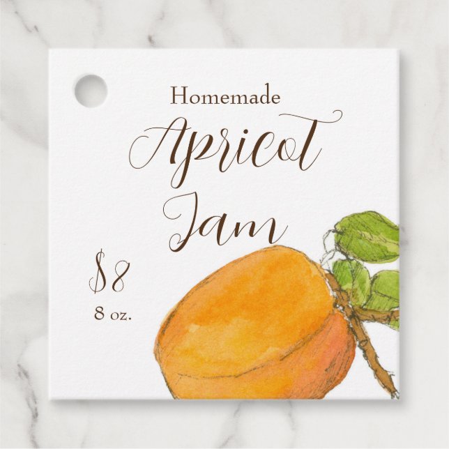 Étiquettes Cadeau Balise Apricot Jam Maison Canning Jar Hang (Devant)