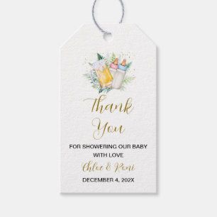 Étiquettes-cadeau Balise Baby shower bébé jumeaux Merci