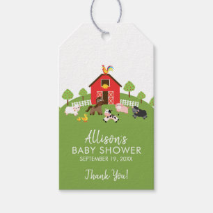 Étiquettes-cadeau Balise Baby shower Favoriser les animaux de Barnya