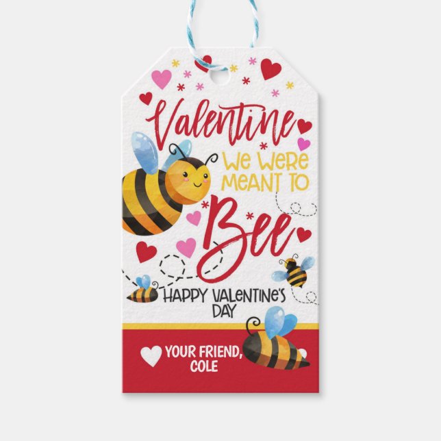 Étiquettes-cadeau Balise Bee Valentine Favor (Devant)