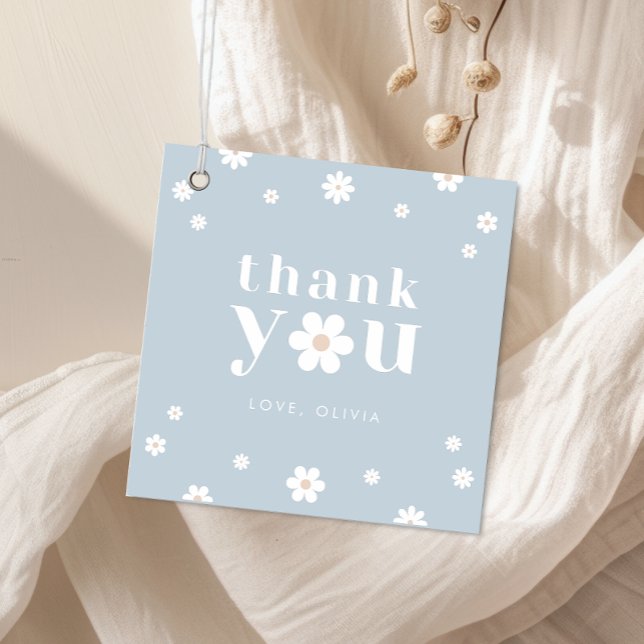 Étiquettes Cadeau Balise Boho Daisy Merci Favoriser (Créateur téléchargé)